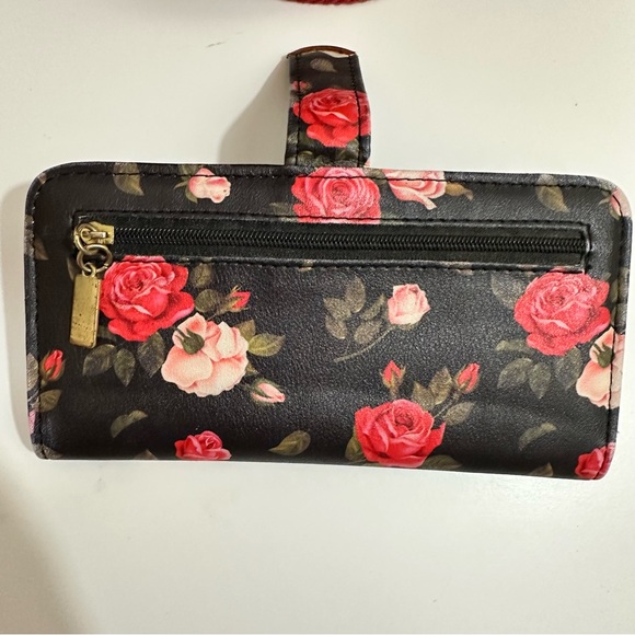 Women’s Red Leather Backpack & Floral Wallet - Picture 8 of 9